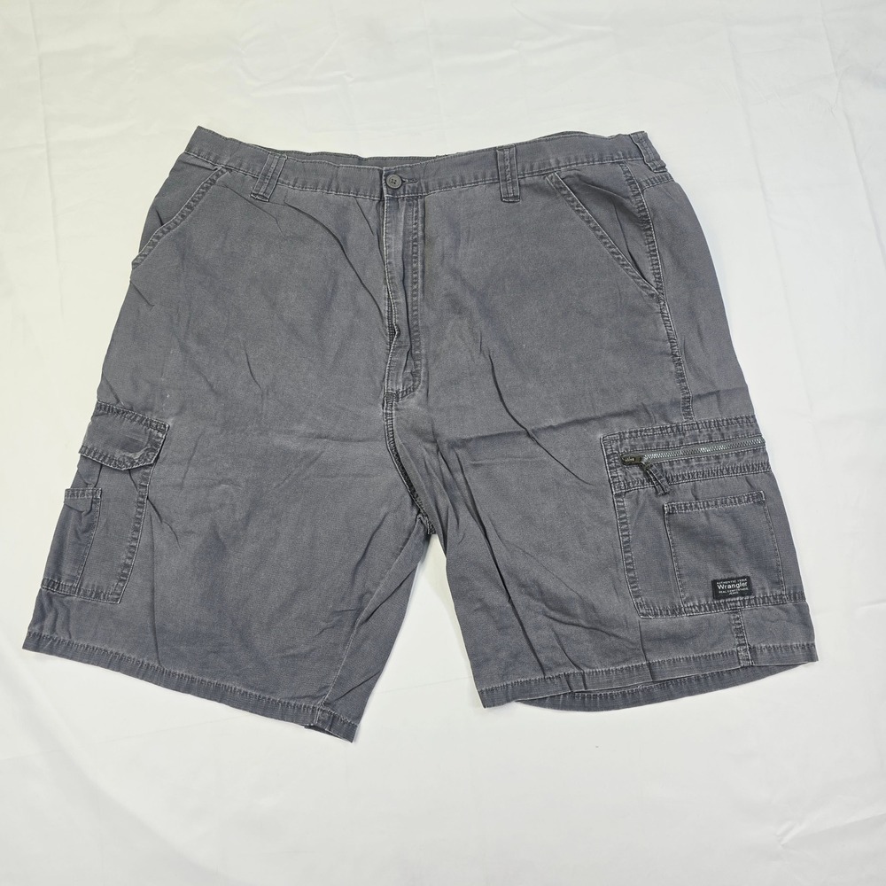 Wrangler Authentic Issue Cargo Shorts Men's Size 42 Gray Canvas Utility Pockets